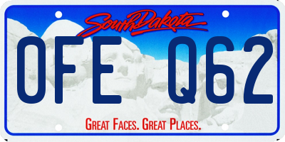 SD license plate 0FEQ62