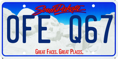 SD license plate 0FEQ67