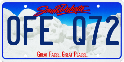 SD license plate 0FEQ72