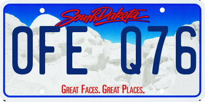 SD license plate 0FEQ76