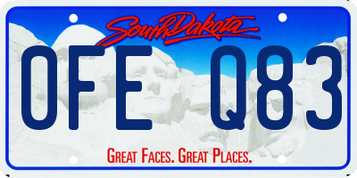 SD license plate 0FEQ83