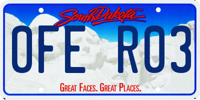 SD license plate 0FER03