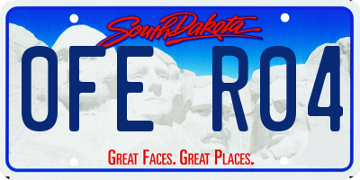 SD license plate 0FER04