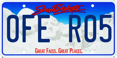 SD license plate 0FER05