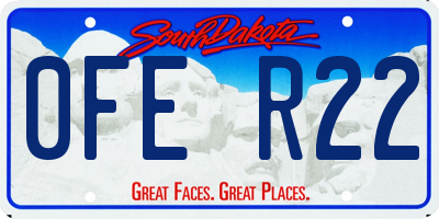 SD license plate 0FER22