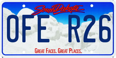 SD license plate 0FER26