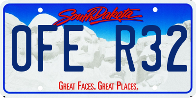 SD license plate 0FER32