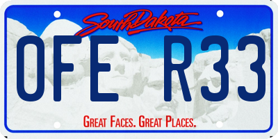 SD license plate 0FER33