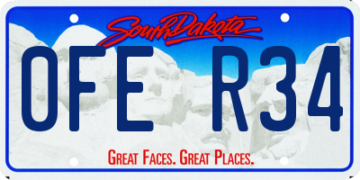 SD license plate 0FER34