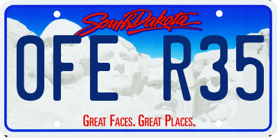SD license plate 0FER35
