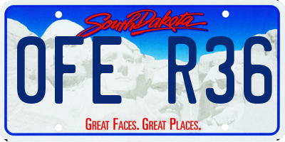 SD license plate 0FER36