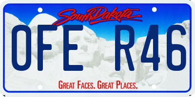 SD license plate 0FER46
