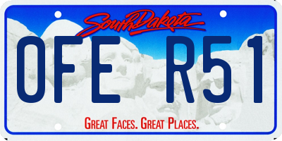 SD license plate 0FER51