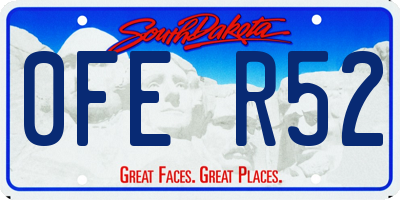 SD license plate 0FER52