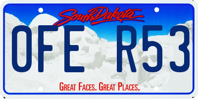 SD license plate 0FER53