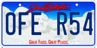 SD license plate 0FER54