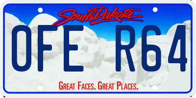 SD license plate 0FER64
