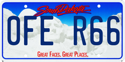SD license plate 0FER66
