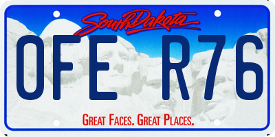 SD license plate 0FER76