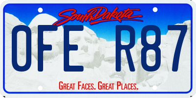 SD license plate 0FER87