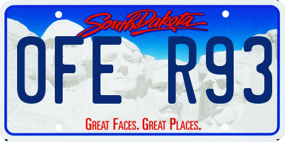 SD license plate 0FER93