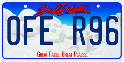SD license plate 0FER96
