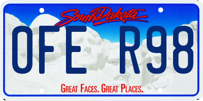 SD license plate 0FER98