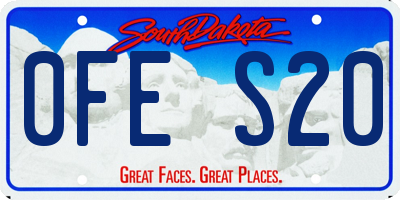 SD license plate 0FES20