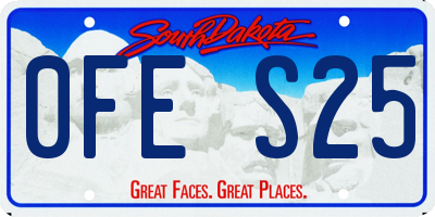 SD license plate 0FES25