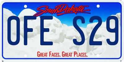 SD license plate 0FES29