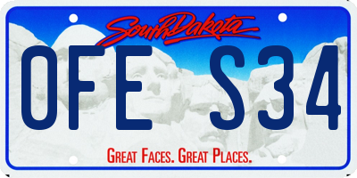 SD license plate 0FES34