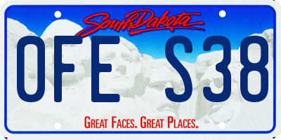 SD license plate 0FES38