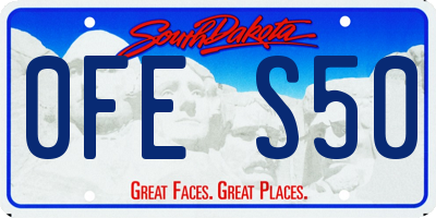 SD license plate 0FES50