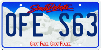 SD license plate 0FES63