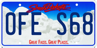 SD license plate 0FES68