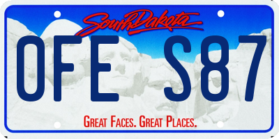 SD license plate 0FES87