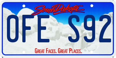 SD license plate 0FES92