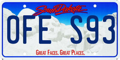 SD license plate 0FES93