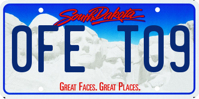 SD license plate 0FET09