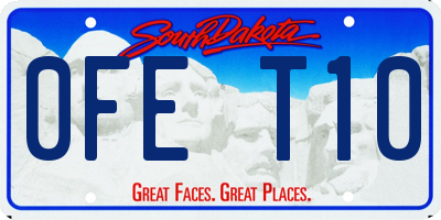 SD license plate 0FET10