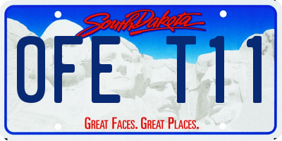 SD license plate 0FET11