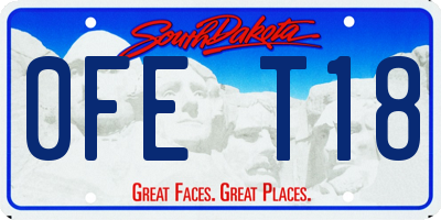 SD license plate 0FET18