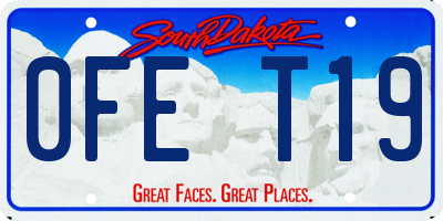 SD license plate 0FET19
