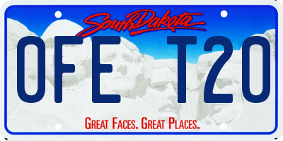 SD license plate 0FET20