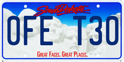 SD license plate 0FET30