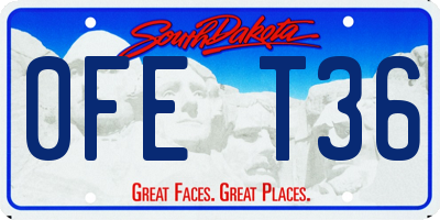 SD license plate 0FET36