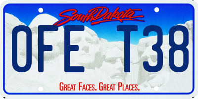 SD license plate 0FET38