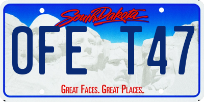 SD license plate 0FET47