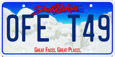 SD license plate 0FET49