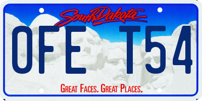 SD license plate 0FET54